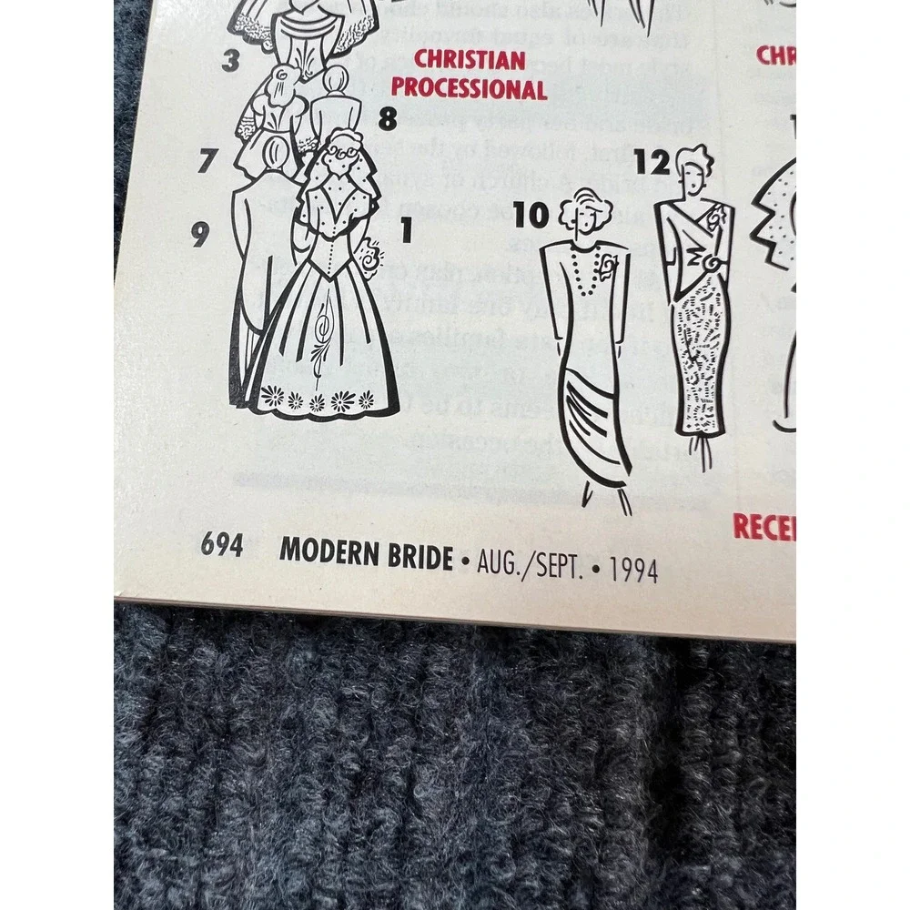 Vintage 90s MODERN BRIDE Magazine August/September 1994 Wedding Gowns Decor Cake
